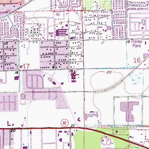 Topographic Map of Michigan Elementary School, FL