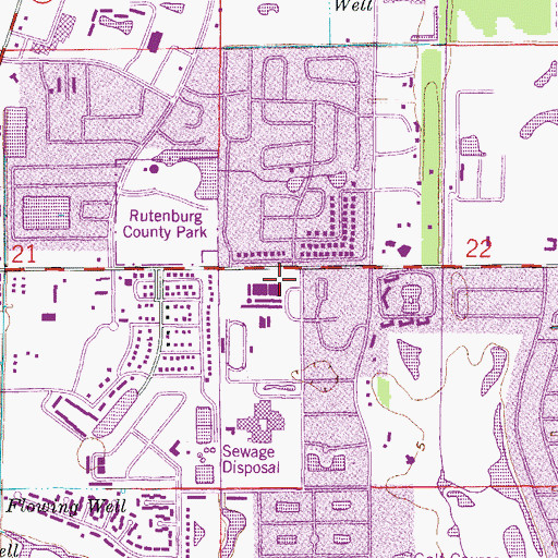 Topographic Map of Cypress Lake Middle School, FL