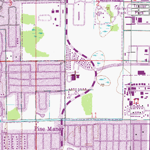 Topographic Map of Tanglewood Elementary School, FL