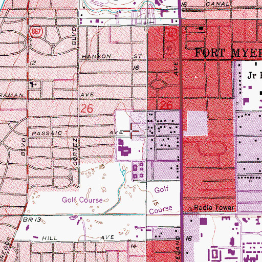 Topographic Map of Allen Park Elementary School, FL