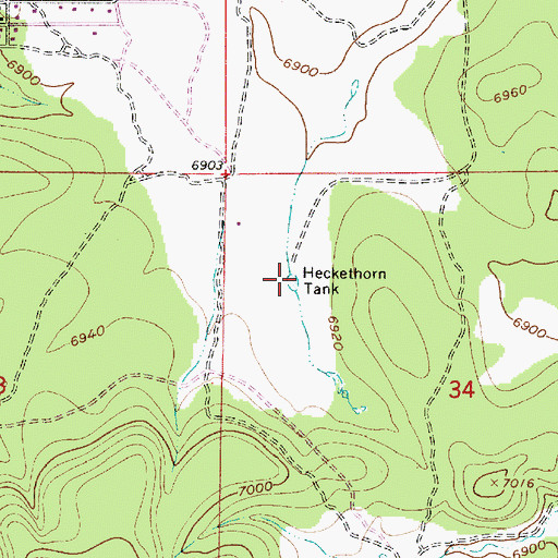 Topographic Map of Heckethorn Tank, AZ