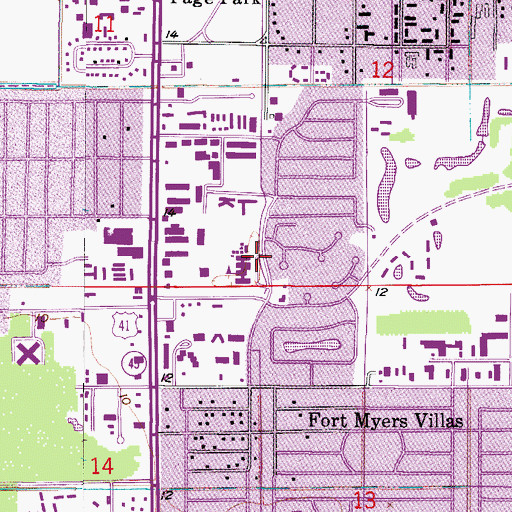 Topographic Map of Villas Elementary School, FL