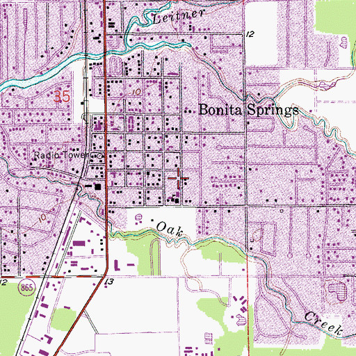 Topographic Map of Bonita Springs Elementary School, FL