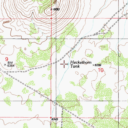 Topographic Map of Heckethorn Tank, AZ