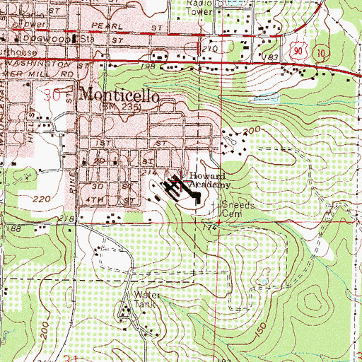 Topographic Map of Howard Middle School, FL