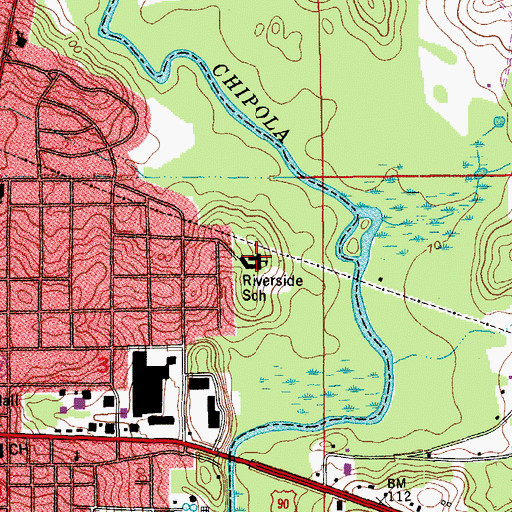 Topographic Map of Riverside Elementary School, FL