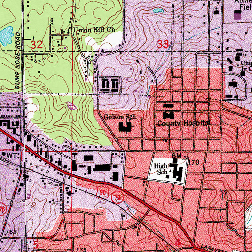 Topographic Map of Frank M Golson Elementary School, FL