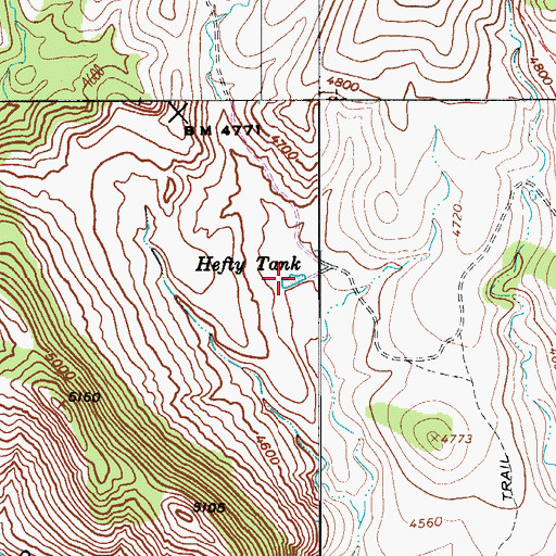 Topographic Map of Hefty Tank, AZ