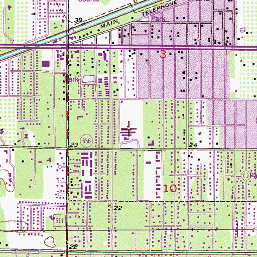 Topographic Map of Rosewood Magnet Elementary School, FL