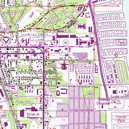 Topographic Map of Osceola Elementary School, FL