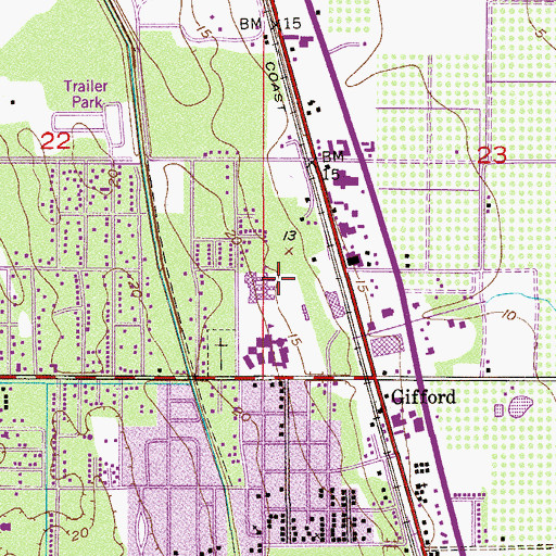 Topographic Map of Indian River Middle-6 School, FL
