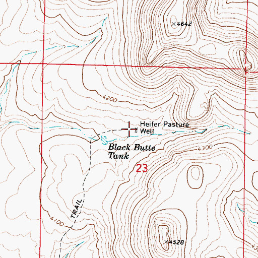 Topographic Map of Heifer Pasture Well, AZ
