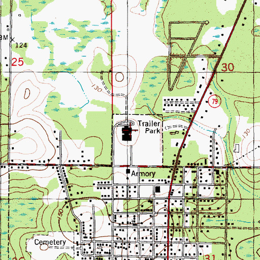Topographic Map of Bonifay Elementary School, FL