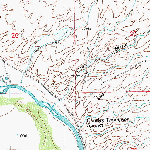 Topographic Map of Clay Mine Wash, AZ