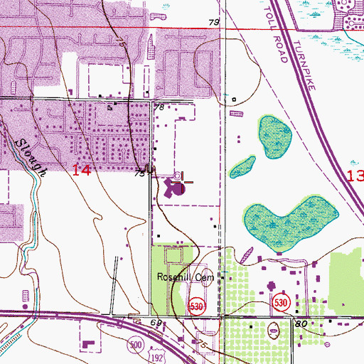 Topographic Map of Denn John Middle School, FL