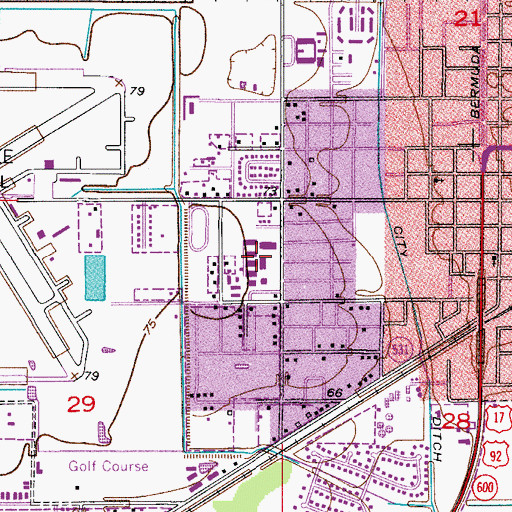 Topographic Map of Osceola High School, FL