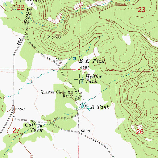 Topographic Map of Heiffer Tank, AZ