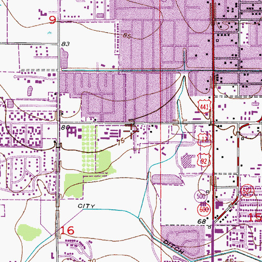 Topographic Map of Highlands Elementary School, FL