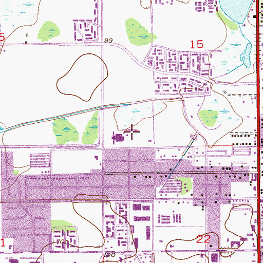 Topographic Map of Palmetto Elementary School, FL