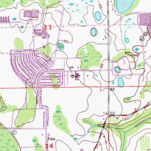 Topographic Map of Bonneville Elementary School, FL