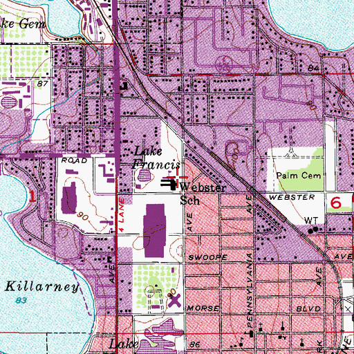 Topographic Map of Winter Park Adult Vocational Center, FL
