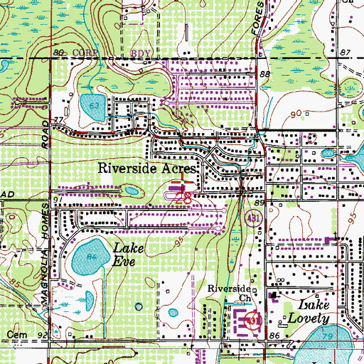 Topographic Map of Riverside Elementary School, FL