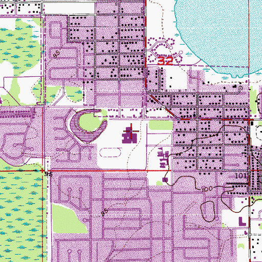 Topographic Map of Carver Middle School, FL