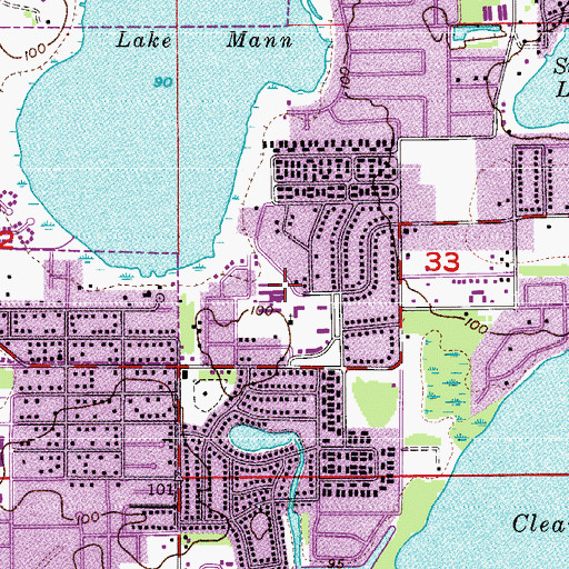 Topographic Map of Washington Shores Elementary School, FL