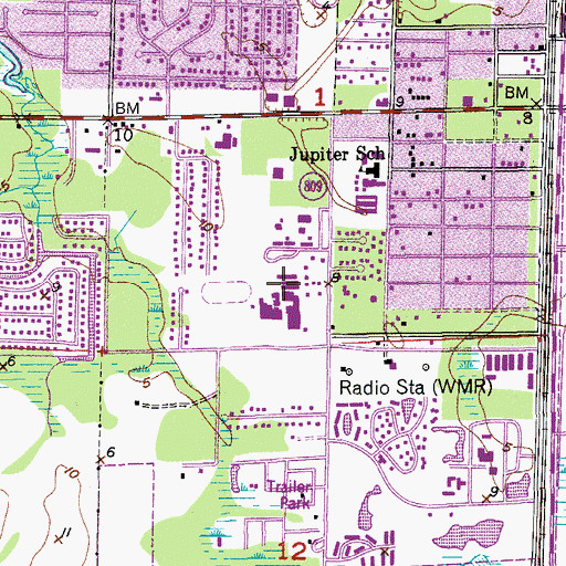 Topographic Map of Jupiter Middle School, FL