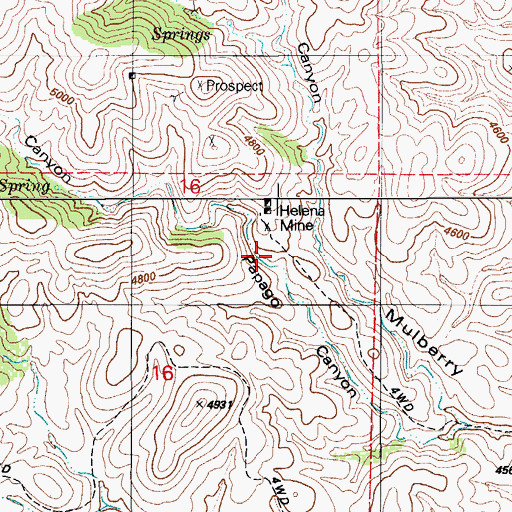 Topographic Map of Helena Mine, AZ