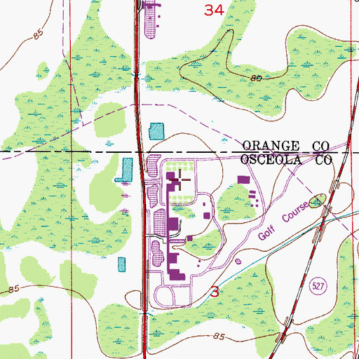 Topographic Map of Gateway High School, FL