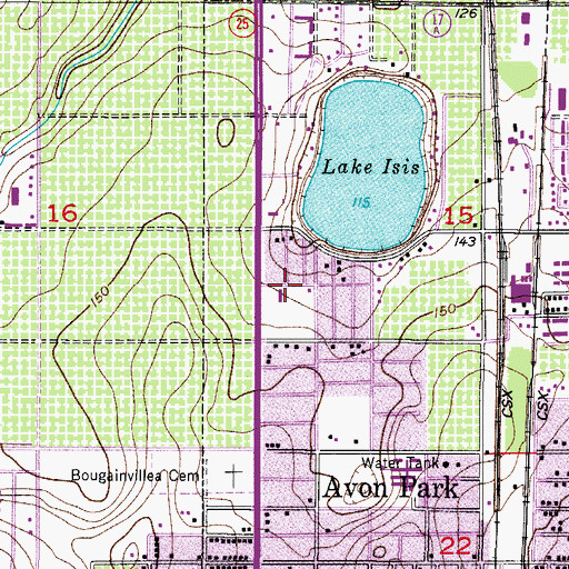 Topographic Map of Walker Memorial Hospital, FL