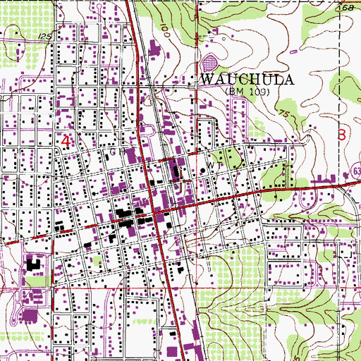 Topographic Map of Winter Haven Hospital, FL