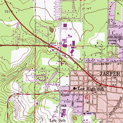 Topographic Map of Hamilton County Memorial Hospital, FL