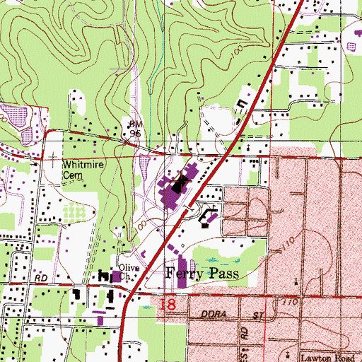 Topographic Map of West Florida Hospital, FL