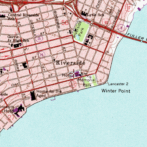 Topographic Map of Riverside Hospital, FL