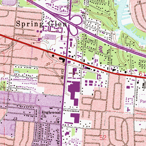Topographic Map of Brooks Rehabilitation Hospital, FL