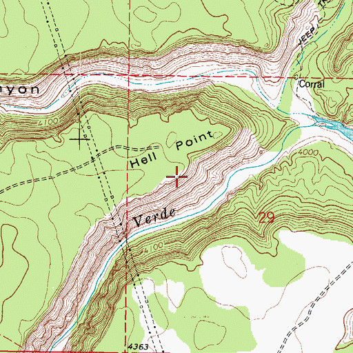 Topographic Map of Hell Point, AZ