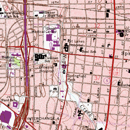 Topographic Map of Gateway Plaza Hospital, FL