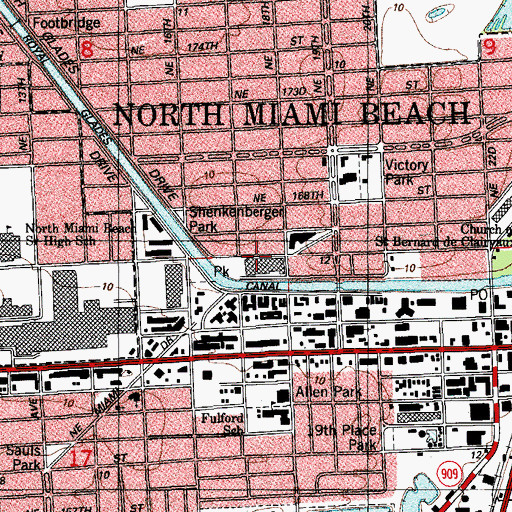 Topographic Map of Southeastern Medical Center, FL