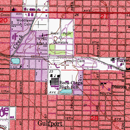 Topographic Map of Royal Palm of Saint Petersburg, FL