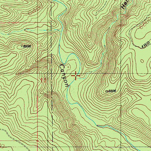 Topographic Map of Hells Canyon, AZ