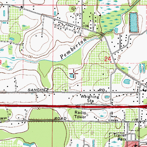 Topographic Map of Sweats Millpond, FL