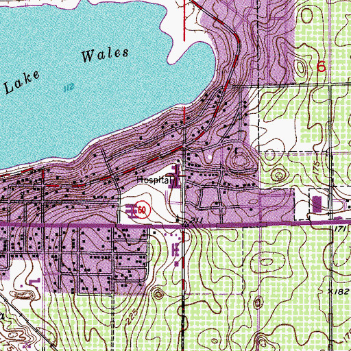 Topographic Map of Lake Wales Medical Center, FL