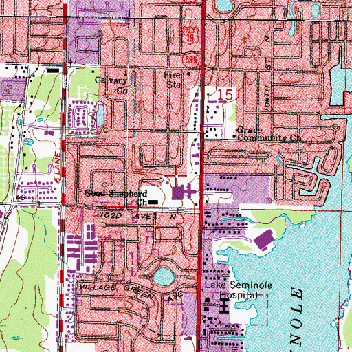 Topographic Map of University General Hospital (historical), FL