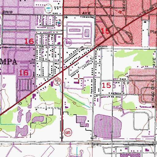 Topographic Map of Shriners Hospital for Crippled Children, FL