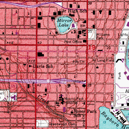 Topographic Map of Humana Hospital Sun Bay, FL