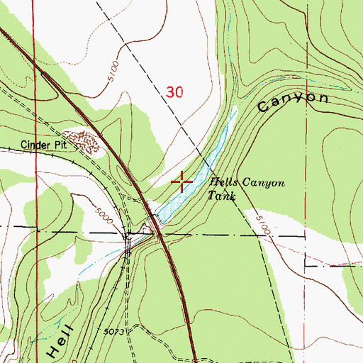 Topographic Map of Hells Canyon Tank, AZ