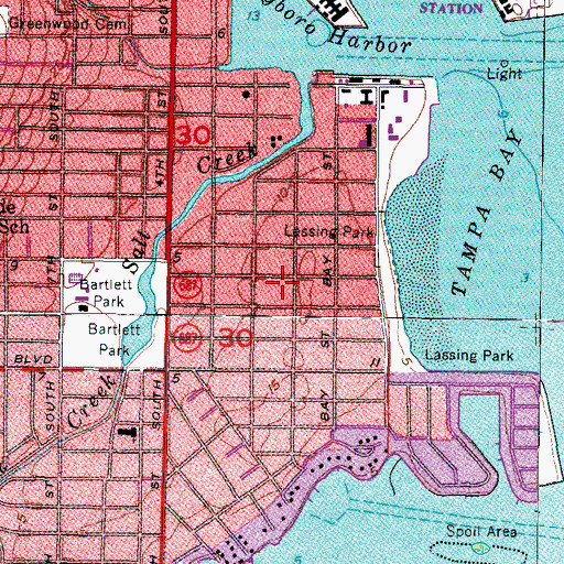 Topographic Map of Bayfront Medical Center, FL