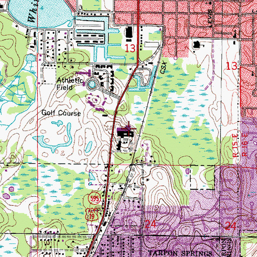 Topographic Map of Florida Hospital North Pinellas, FL
